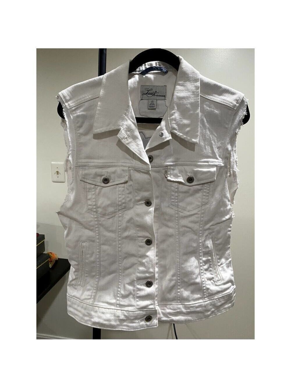 Levi’s White Vest with Harley-Davidson’s Patches (Upcycled) - (EUC)